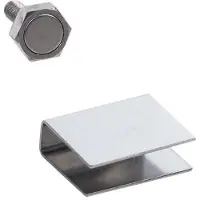Eliga Électroaimant de 22 mm, 160 N, pour sauna, avec plaque de fixation en U pour portes en verre de 6 mm