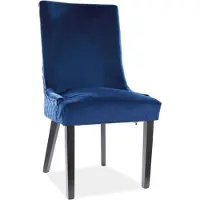 Feldmann-Wohnen Ensemble de 4 chaises de salle à manger et de cuisine Leon, bleu marine