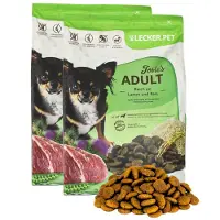 Lecker.Pet 8 kg de croquettes Josie's pour chien adulte, agneau et riz, aliment complet