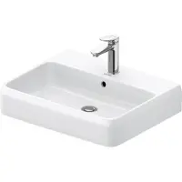 Duravit Qatego lavabo, 600x470mm, avec trop-plein, partie inférieure vitrée (470 mm, 600 mm)
