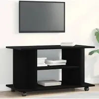 Prolenta Maison Exclusive - Meuble TV à roulettes aspect chêne noir 80x40x45 cm