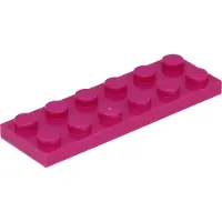 LEGO 2x6 plaque 3795 - 50 pièces magenta