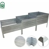 BAUMERA Plateau de jardin Acier galvanisé KLASIKA GARDEN Forme d'escalier 225x75 cm, h-50-40-30 cm