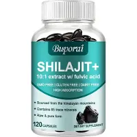 Buporai Shilajit 1000 mg (120 capsules) Complément alimentaire, hommes, énergie, endurance, élan, puissance, force, système immunitaire