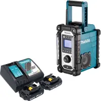 Makita DMR 116 RY Radio de chantier sans fil 14,4 - 18 V AM FM AUX + 2x batterie 1,5 Ah + chargeur