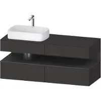 Duravit Collection One Meuble sous-vasque en console, 2 tiroirs, 2 coulissants, découpe à gauche, 1400x550x600mm, niche graphite mat, QA4765049800010