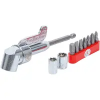 Kraftmann 20801 Kit de vissage angulaire pour perceuses, 10 pièces