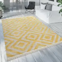 Paco Home Tapis moderne d'extérieur à motif losange look vintage Tissu plat résistant aux intempéries Taille 60x100 cm