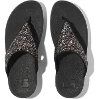 FitFlop Lulu Multi-Tonal Glitter Toe-Post Noir Multi Taille UE 39