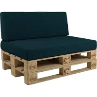 Pokar Coussin pour palette Coussins de palette avec housse amovible Canapé de palette, Taille:Set coussin d'assise 120x80 + coussin de dossier 120x40, Couleur:Vert foncé