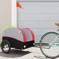 Prolenta Maison Exclusive - Remorque pour vélo, noire et rouge, 45 kg, en fer