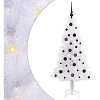 Syfax Sapin de Noël artificiel avec 150 LED Blanc 150 cm PVC et Acier