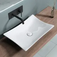 Doporro Lavabo vasque à poser blanc 56,5cm lave main Bruxelles910 56,5x38x11cm