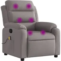 Syfax Fauteuil de massage inclinable Taupe Tissu
