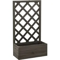 Prolenta Maison Exclusive - Treillis de jardin avec jardinière Gris 50 x 25 x 90 cm Bois de sapin