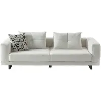 AEA Bequmer Weißer 3-Sitzer Luxuriöse Wohnzimmer Polstercouch Textilsofa