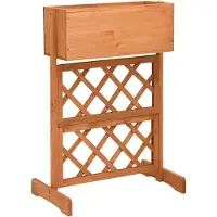 Prolenta Maison Exclusive - Treillis de jardin avec jardinière orange 45 x 30 x 74 cm, en bois de sapin