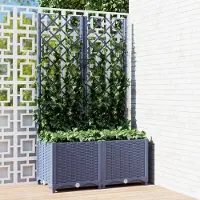 Prolenta Maison Exclusive - Jardinière avec treillis bleu-gris 80 x 40 x 136 cm PP