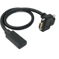 System-S Câble USB 3.1 Gen 2 100W 30 cm Type C mâle vers femelle Angle à visser