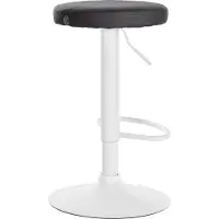 CLP Tabouret de bar Ponte - Similicuir, structure blanche - Noir