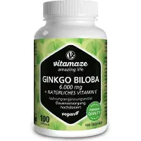 Vitamaze Ginkgo biloba hautement dosé (6 000 mg) + vitamine E naturelle + açaï, 100 gélules végétaliennes