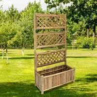 Prolenta Maison Exclusive - Jardinière surélevée avec treillis en bambou, 70 cm