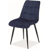 Feldmann-Wohnen Ensemble de 4 chaises de salle à manger et de cuisine, bleu marine chic