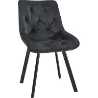 Akord Chaise en Velours Noir SJ.33 avec Pieds en Métal - Design Élégant et Moderne