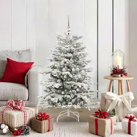 vidaXL Meubles haut de gamme Arbre de Noël artificiel pliable Blanc 120 cm PE et PVC - 4736685