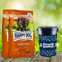Happy Dog Sensible Toscana 2 x 12,5 kg + poubelle 43 litres offerte