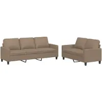 Syfax Ensemble de canapés 2 pcs avec coussins Cappuccino Similicuir