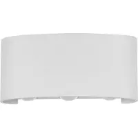 ITALUX Applique d'extérieur LED GILBERTO blanche 6 W, blanc chaud, 420 lm, aluminium, dim. : 4 x 17 x 8 cm, IP54,