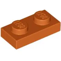 LEGO 50x 1x2 plaques 3023 - Plaque Orange foncé - Orange foncé