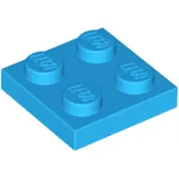 LEGO 2x2 plaques 3020 - 50 pièces bleu azur foncé