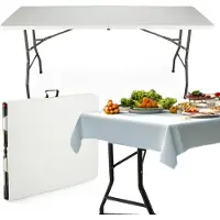 Outtec table de fête, table de banquet, table de buffet - 180 x 70 cm - table pliante, table de balcon, table - pour camping, balcon, jardin, banquet, fête, buffet