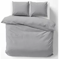 Detexpol Pur coton Makosatin ensemble linge de lit 220x200 Gris clair Premium