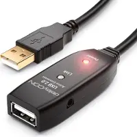 DeleyCON 20m Cable D'extension USB 2.0 Actif Repeteur inclus avec 2 Amplification du Signal USB-A Male vers USB-A Femelle - Noir