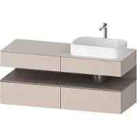 Duravit Collection One Meuble sous-vasque sur console, 2 tiroirs, 2 coulissants, découpe à droite, 1400x550x600mm, niche basalte mat, QA4766043910010