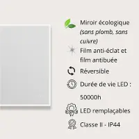 MOB-IN Miroir LED rectangulaire cadre rétro-éclairé ECLIPS
