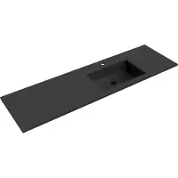 Mexen Otis lavabo encastré à droite 161 x 46,5 cm, noir mat - 25181671P