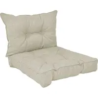 Pokar Coussin d'assise Lounge Coussin d'assise pour chaise, Couleur:Beige, Taille:Set de 2 (40x40 + 50x40)
