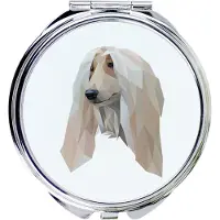 Art-Dog Lévrier afghan, Afghan - Miroir avec photo et impression géométrique de la marque