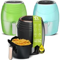 TurboTronic friteuse sans huile rétro – AF11D – Airfryer 3,5 l, numérique, 7 programmes, technologie Rapid-Air, 50–200 °C, cuisson pauvre en matières grasses Turquoise