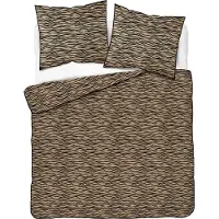 Detexpol Linge de lit en percale avec ourlet élégant 160x200 5591a Marron, tigre