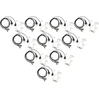 VHBW 10x Oreillette compatible avec Motorola GP580, GP540, GP386, GP580 ATEX, GP640 radio talkie-walkie, câble acoustique transparent