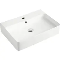 BEITZ Lavabo à poser & Walz AqvaCeramica, blanc avec trop-plein, 600 x 420 x 130 mm