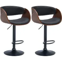 CLP Lot de 2 tabourets de bar Portmore en similicuir, réglables en hauteur, pivotants, avec pied en forme de trompette (87-108 cm)