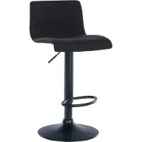 CLP Tabouret de bar Branford, réglable en hauteur et pivotant à 360°, couleur noire, revêtement en tissu