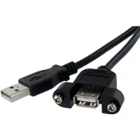 StarTech.com .com Rallonge de câble USB 2.0 à montage sur panneau / goulotte A vers A de 30cm - F/M - Noir