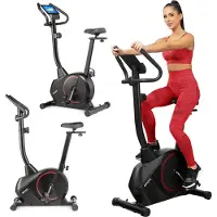 Gymtek Vélo d'appartement magnétique, vélo pour la maison - jusqu'à 135kg - 8 niveaux de résistance, masse d'inertie 9kg - écran LCD - pour Home Gym Fitness